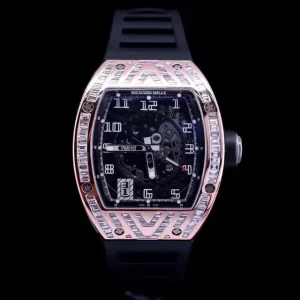 Richard Mille RM010 Chế Tác Vàng Hồng 18k Đính Kim Cương Thiên Nhiên