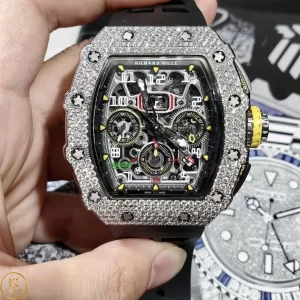 Richard Mille RM11-03 Chế Tác Vàng Trắng 18k Đính Kim Cương