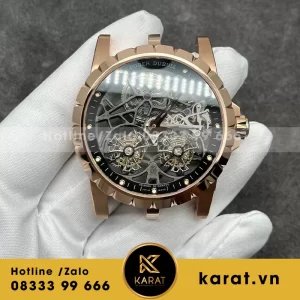 Roger dubuis double tourbillon chế tác vàng đúc 18k rose gold