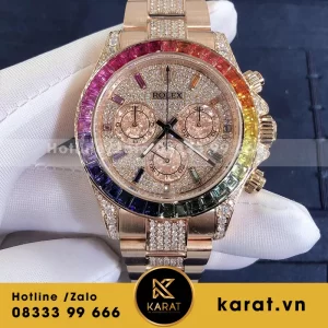 Rolex cosmograph daytona 116595Rbow chế tác vàng 18k full diamond