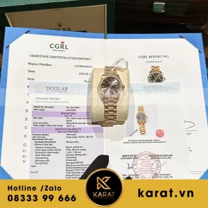 Rolex datejust 31mm bọc vàng độ kim cương moissanite