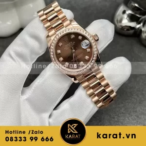 Rolex datejust nữ chocolate dial 31mm chế tác vàng hồng
