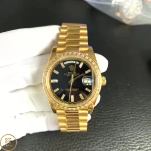 ROLEX DAY-DATE 40 228238 MẶT SỐ ĐEN VÀNG ĐÚC 18K