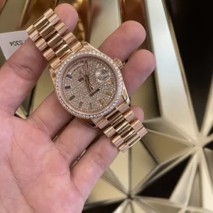 ROLEX DAYDATE 128348RBR CHẾ TÁC VÀNG KHỐI 18K KIM CƯƠNG THIÊN NHIÊN