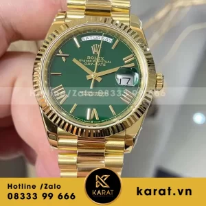 Rolex daydate 228238 chế tác vàng đúc mặt xanh green dây president 200g
