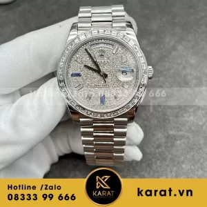 Rolex daydate 228396TBR platinum president baguette diamond benzel