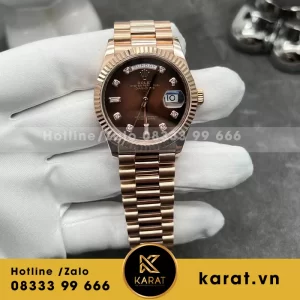 Rolex daydate 36mm vàng khối 18l mặt chocolate 128235