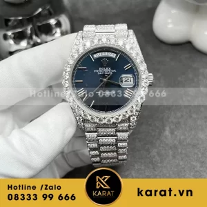 Rolex daydate blue dial custom full diamond