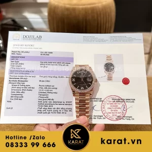 Rolex daydate mặt thiên thạch bọc vàng độ moissanite