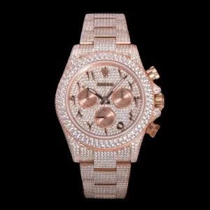 Rolex GMT-Master II 116769TBR Chế Tác Rose Gold 18k  Đính Full Kim Cương