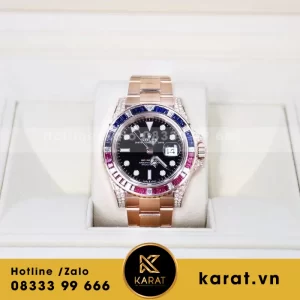 Rolex GMT-Master II 126755 Bọc Vàng 18k - Kim Moissanite