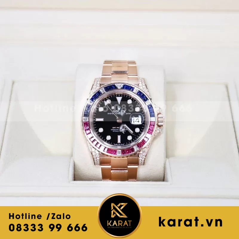 Rolex GMT-Master II 126755 Bọc Vàng 18k - Kim Moissanite
