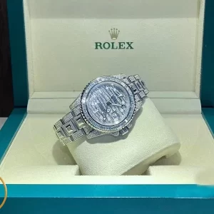 ROLEX GMT MASTER II CUSTOM VÀNG TRẮNG 18K FULL DIAMONDS