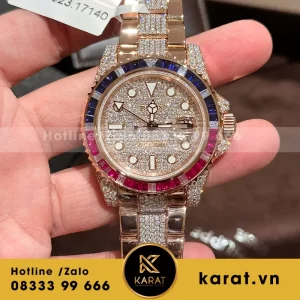 Rolex GMT - Master II M126755SARU bọc vàng độ kim cương moissanitte