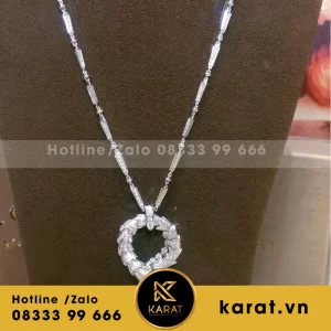 Vòng cổ Bvlgari chế tác vàng trắng 18k, kim cương thiên nhiên