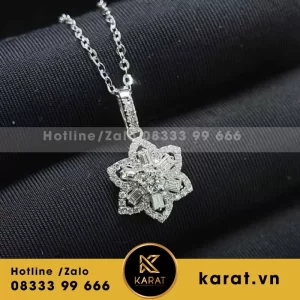 Vòng Cổ Nữ Thiết Kế Vàng 18K Kim Cương Moissanite