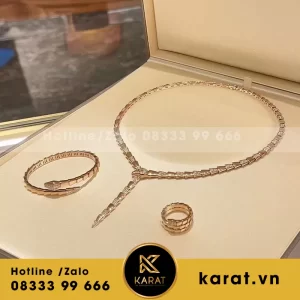 Vòng cổ và lắc tay nhẫn BVL vàng 18k