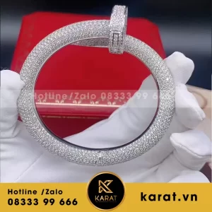 Vòng tay Cartier Juste Un Clou vàng trắng 18k kim cương thiên nhiên