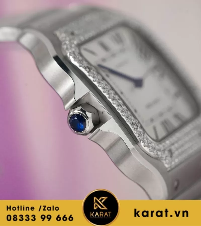 Đồng hồ Cartier Santos de cartier Size 39.8mm full moissanite - Ảnh 10