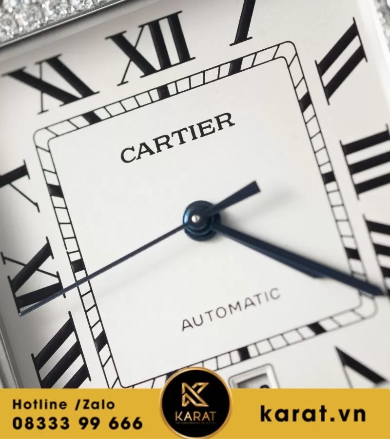 Đồng hồ Cartier Santos de cartier Size 39.8mm full moissanite - Ảnh 5