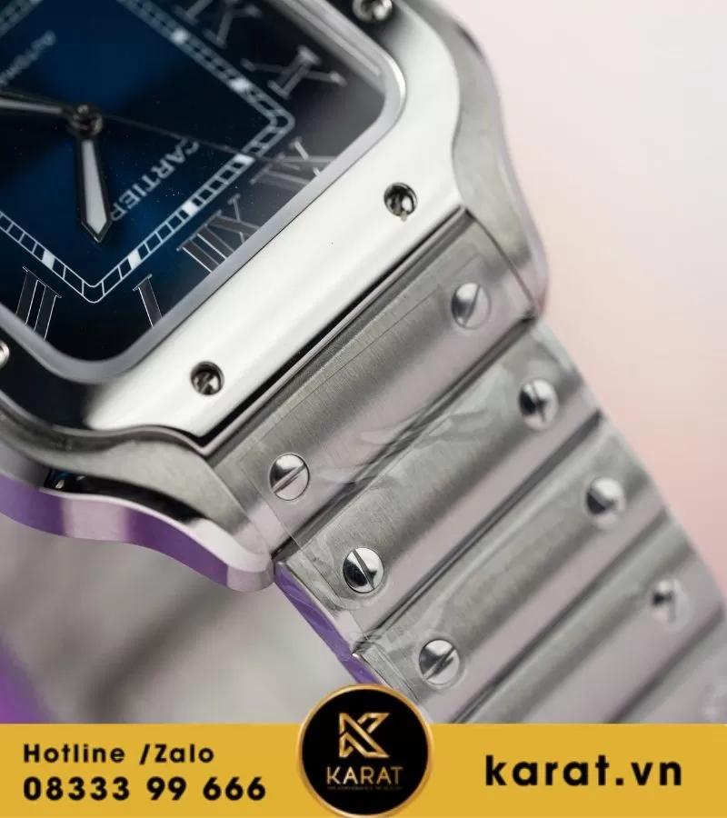 Đồng hồ Cartier Santos de cartier blue dial rep 1:1 - Ảnh 15