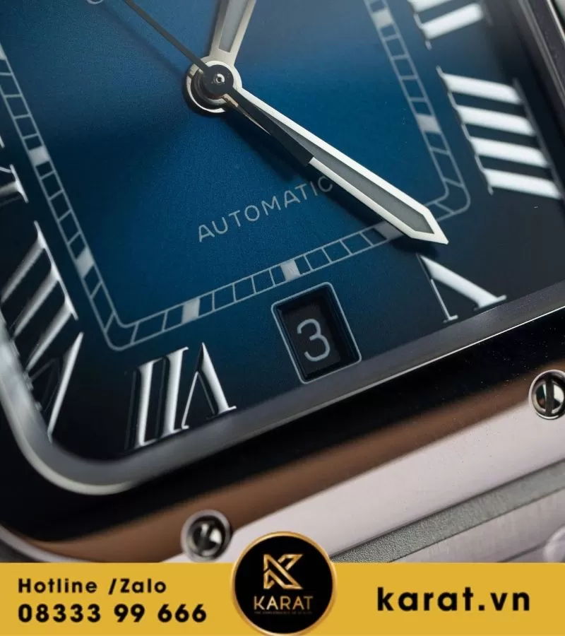 Đồng hồ Cartier Santos de cartier blue dial rep 1:1 - Ảnh 14