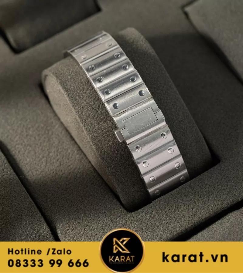 Đồng hồ Cartier Santos de cartier mặt trắng fake 11 - Ảnh 11