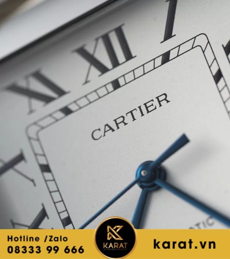 Đồng hồ Cartier Santos de cartier mặt trắng fake 11 - Ảnh 8