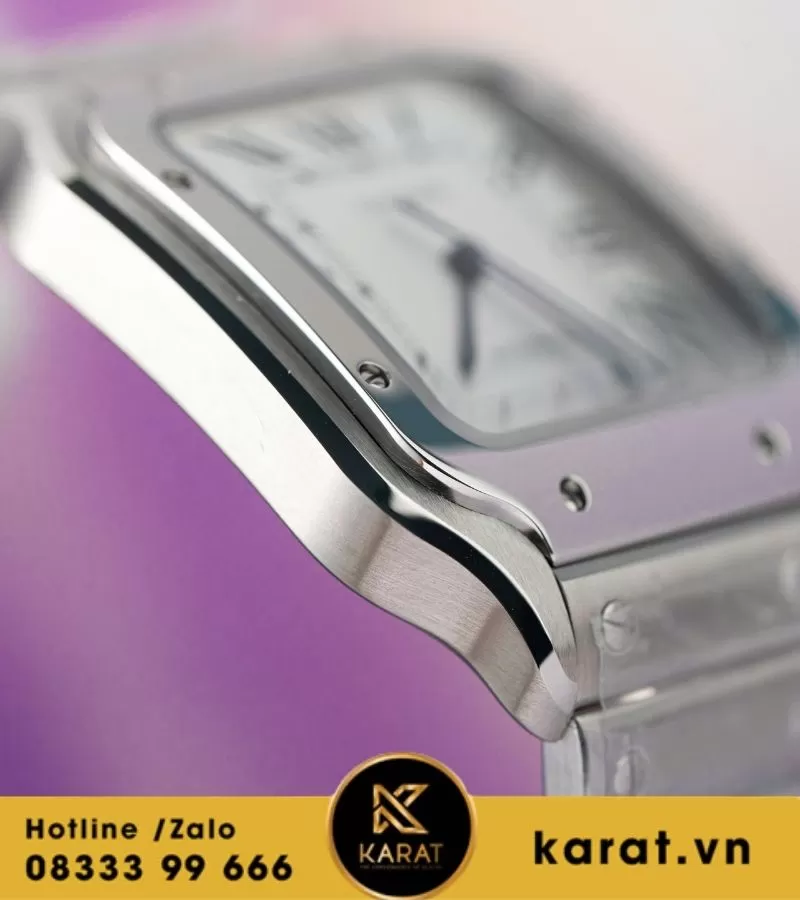 Đồng hồ Cartier Santos de cartier mặt trắng fake 11 - Ảnh 5