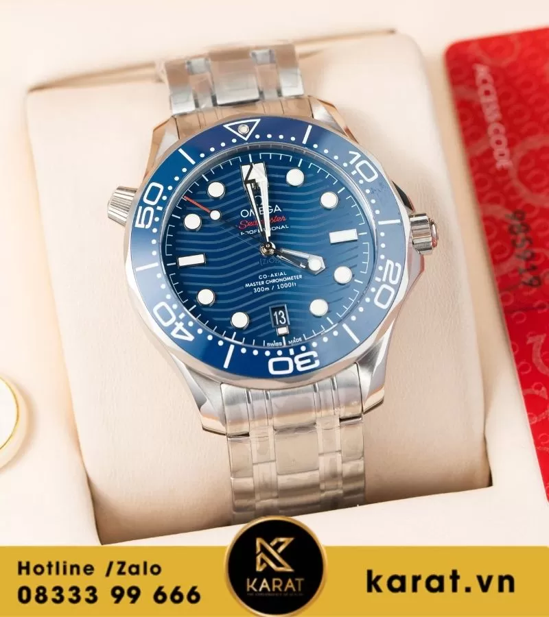 Omega Seamaster Diver 300m Blue dial replica - Ảnh 8
