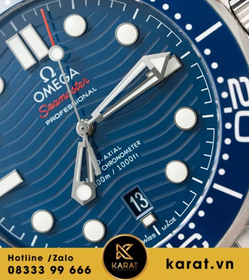Omega Seamaster Diver 300m Blue dial replica - Ảnh 6