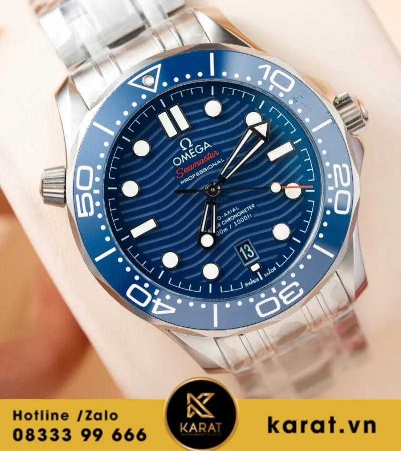 Omega Seamaster Diver 300m Blue dial replica - Ảnh 4