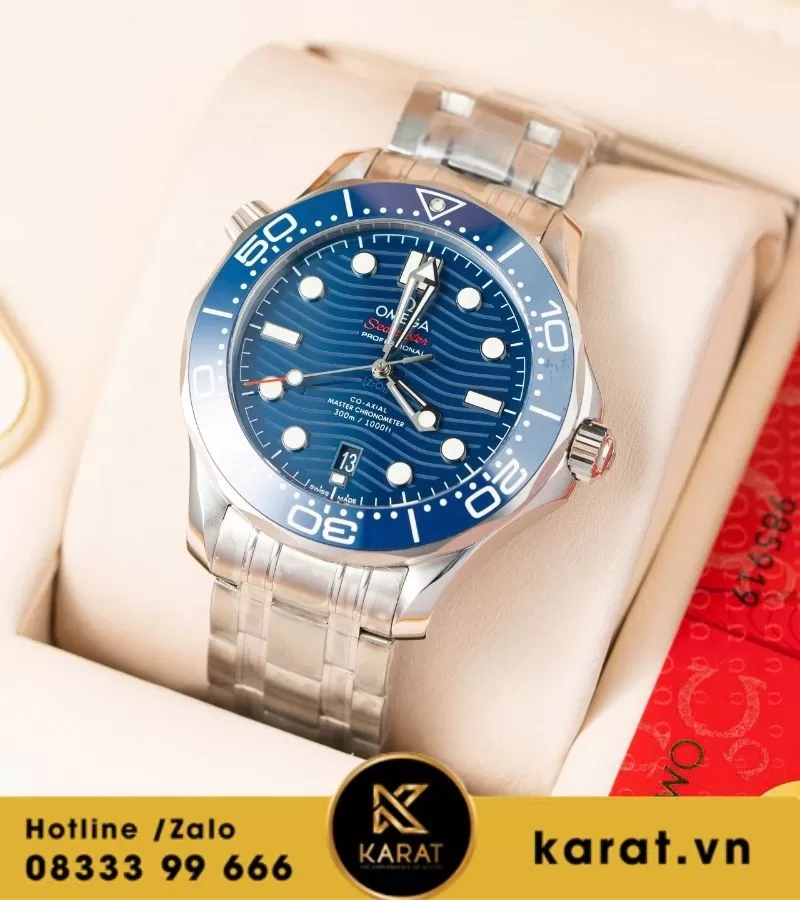 Omega Seamaster Diver 300m Blue dial replica - Ảnh 3