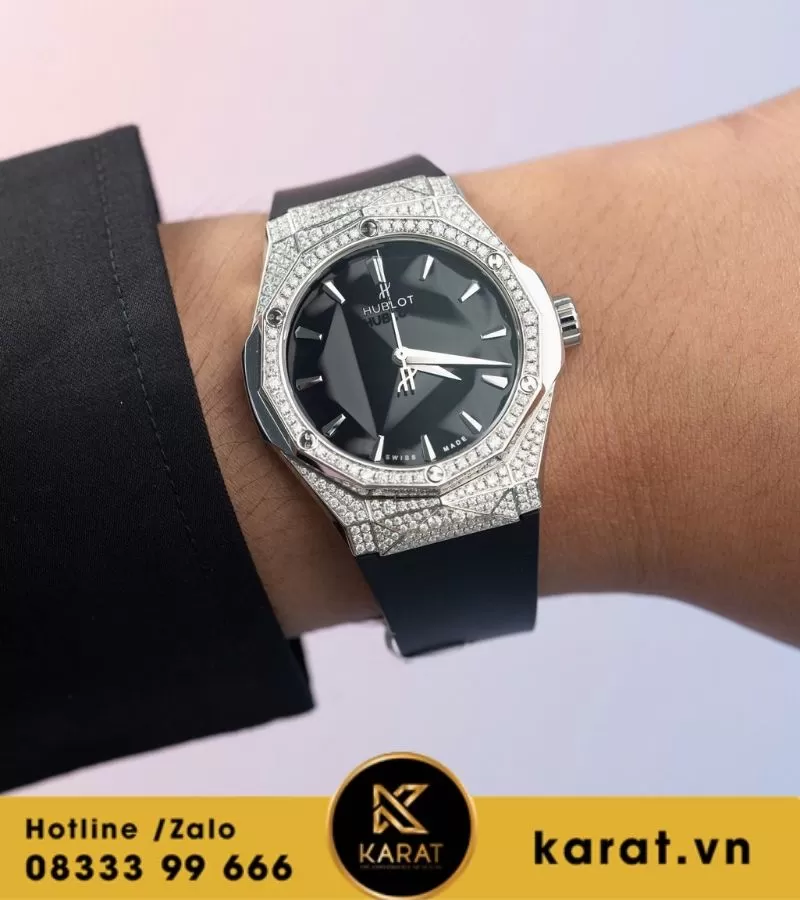 Đồng hồ Hublot Orlinski 39mm Titan full moissanite máy sw300 - Ảnh 10