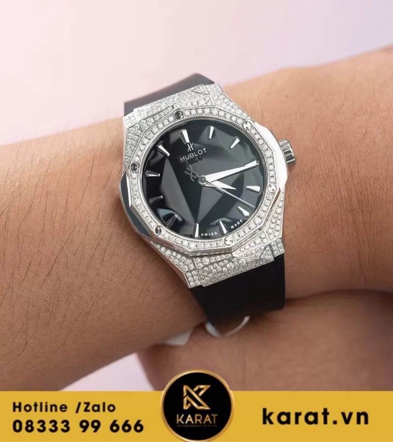 Đồng hồ Hublot Orlinski 39mm Titan full moissanite máy sw300 - Ảnh 6