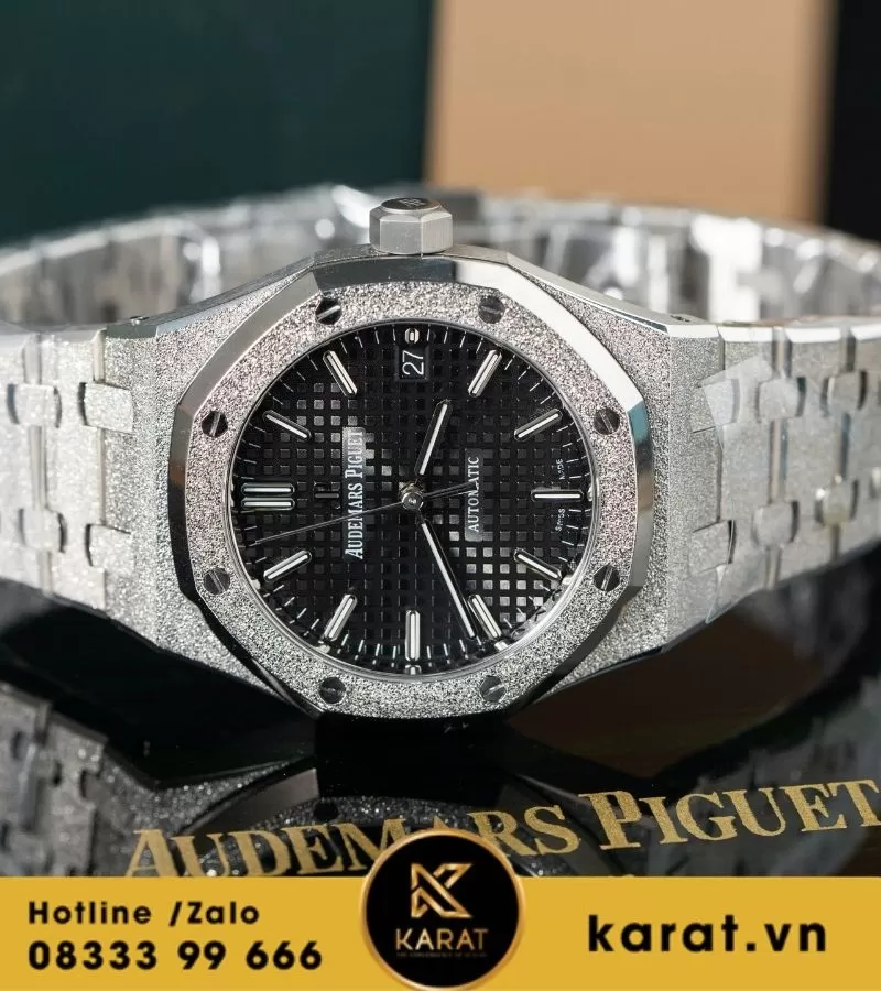 Audemars Piguet 15454 Fosted gold mặt số đen trải tia 37mm - Ảnh 14