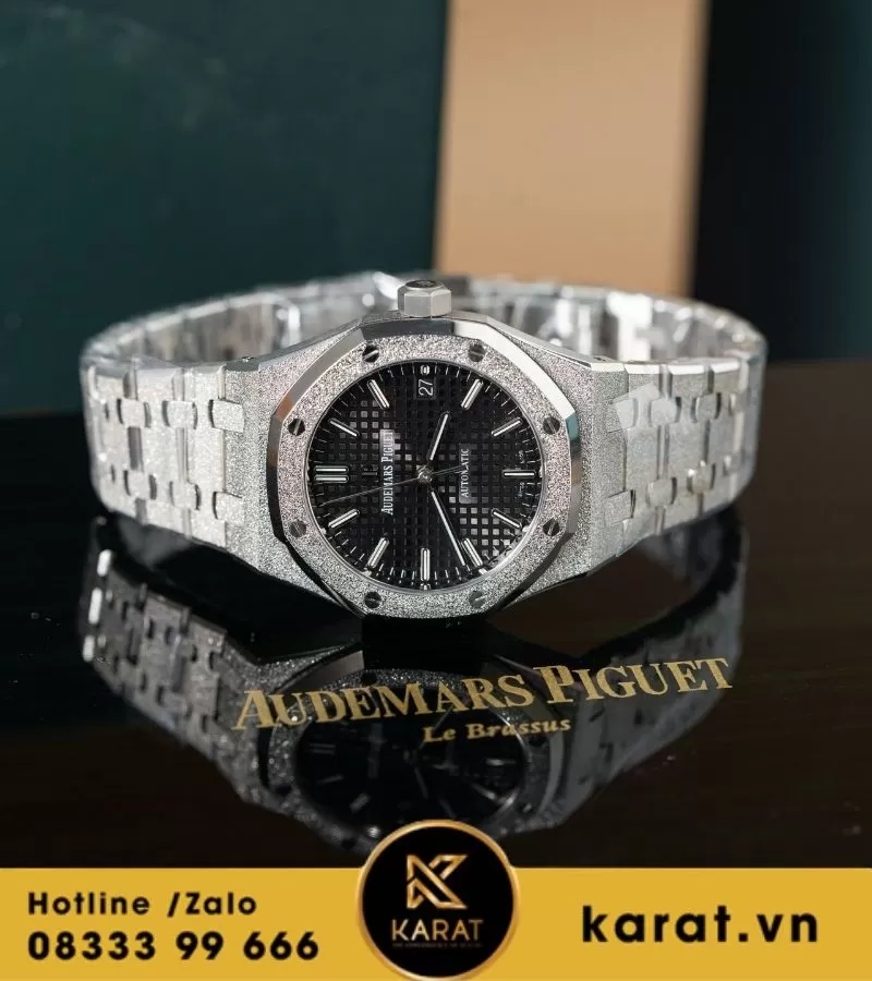 Audemars Piguet 15454 Fosted gold mặt số đen trải tia 37mm - Ảnh 10