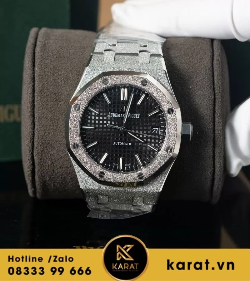 Audemars Piguet 15454 Fosted gold mặt số đen trải tia 37mm - Ảnh 9