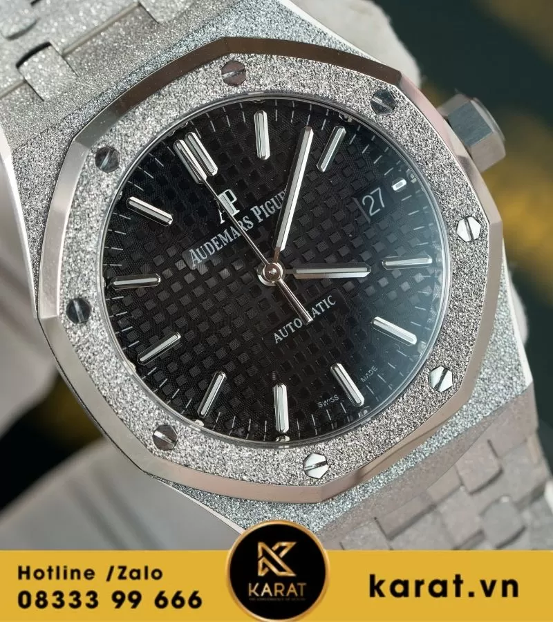 Audemars Piguet 15454 Fosted gold mặt số đen trải tia 37mm - Ảnh 8