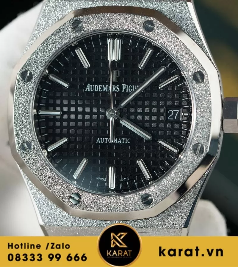 Audemars Piguet 15454 Fosted gold mặt số đen trải tia 37mm - Ảnh 6