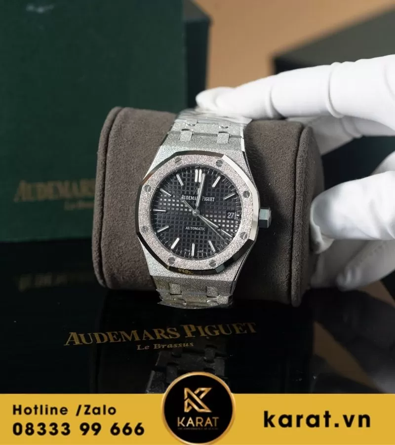 Audemars Piguet 15454 Fosted gold mặt số đen trải tia 37mm