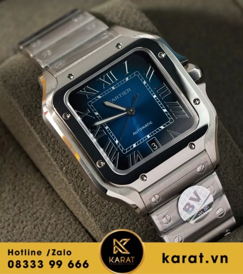 Đồng hồ Cartier Santos de cartier blue dial rep 1:1