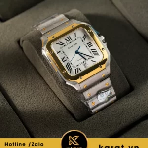 Đồng hồ Cartier Santos de cartier Size 39.8mm demi vàng hồng replica