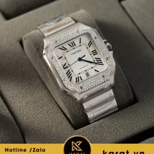 Đồng hồ Cartier Santos de cartier Size 39.8mm full moissanite