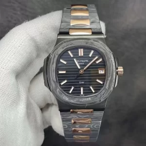 Đồng Hồ Patek Philippe Like Auth 5711 Vỏ Carbon Demi Vàng Hông